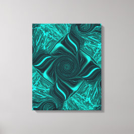 Turquoise Liquid Marble Abstract Art キャンバスプリント