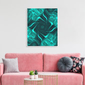 Turquoise Liquid Marble Abstract Art キャンバスプリント (インサイチュ (リビング))