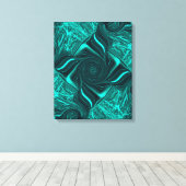 Turquoise Liquid Marble Abstract Art キャンバスプリント (インサイチュ (ウッドフロア))