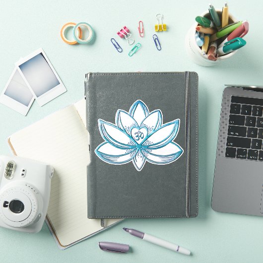 Turquoise Lotus  シール (iPadカバー)