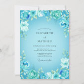 Turquoise Luminous Spring Wedding 招待状 (正面)