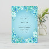 Turquoise Luminous Spring Wedding 招待状 (スタンド正面)