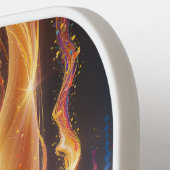 Turquoise Magenta Amber Glow, Ethereal Gradient  ピックルボールラケット (左詳細)