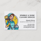 Turquoise Maid House Cleaning Lady Service 名刺 (正面)