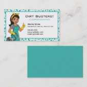 Turquoise Maid House Cleaning Lady Service 名刺 (正面/裏面)