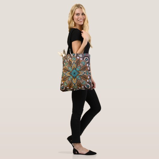 Turquoise Mandala Tote トートバッグ (モデル)