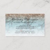 Turquoise Marble Bronze Glitter Eyes Microblading 名刺 (裏面)