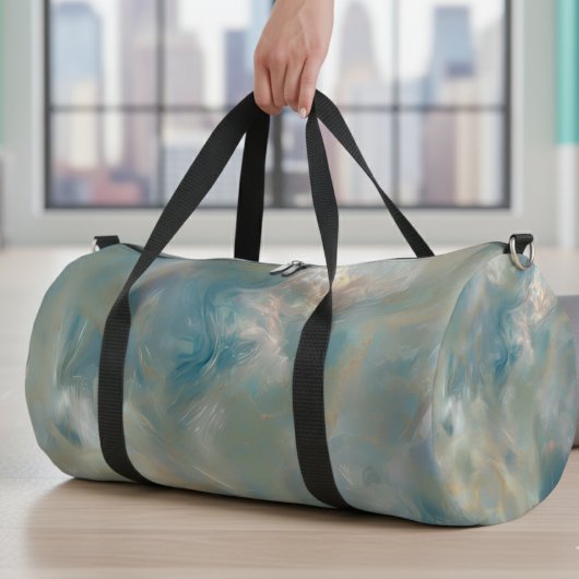 Turquoise Marble Swirl Pattern ダッフルバッグ