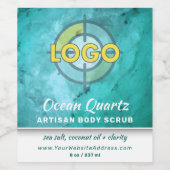 Turquoise Marble Texture Logo Custom Branded  ワインラベル (シングルラベル)