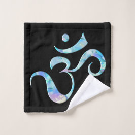 Turquoise Marbled Om ウォッシュタオル