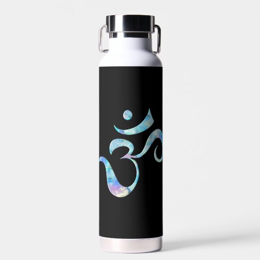 Turquoise Marbled Om ウォーターボトル (正面)
