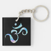 Turquoise Marbled Om キーホルダー (裏面)