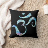 Turquoise Marbled Om クッション (ブランケット)