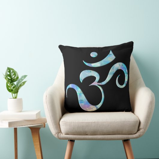 Turquoise Marbled Om クッション (椅子)