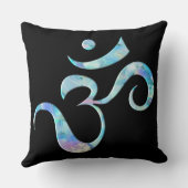 Turquoise Marbled Om クッション (裏面)