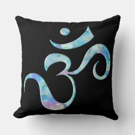 Turquoise Marbled Om クッション