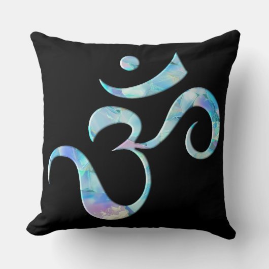 Turquoise Marbled Om クッション (正面)