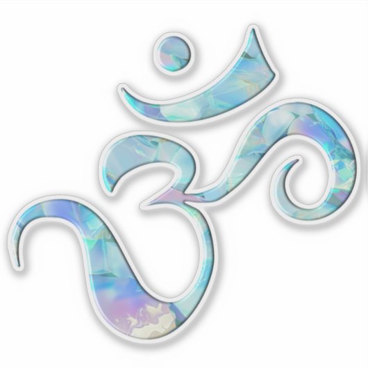 Turquoise Marbled Om シール (正面)