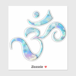 Turquoise Marbled Om シール