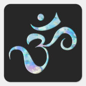 Turquoise Marbled Om スクエアシール (正面)