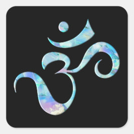 Turquoise Marbled Om スクエアシール