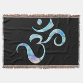 Turquoise Marbled Om スローブランケット (正面)