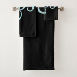 Turquoise Marbled Om バスタオルセット