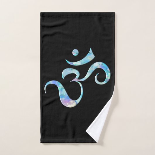 Turquoise Marbled Om バスタオルセット (ハンドタオル)