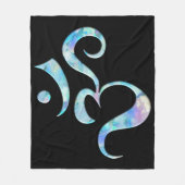 Turquoise Marbled Om フリースブランケット (正面)