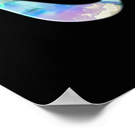 Turquoise Marbled Om ポスター (角)