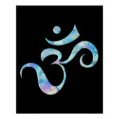 Turquoise Marbled Om ポスター (正面)