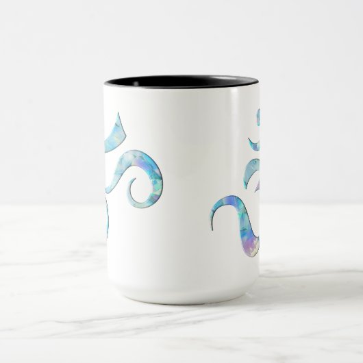 Turquoise Marbled Om マグカップ (中央)