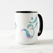 Turquoise Marbled Om マグカップ (正面右)