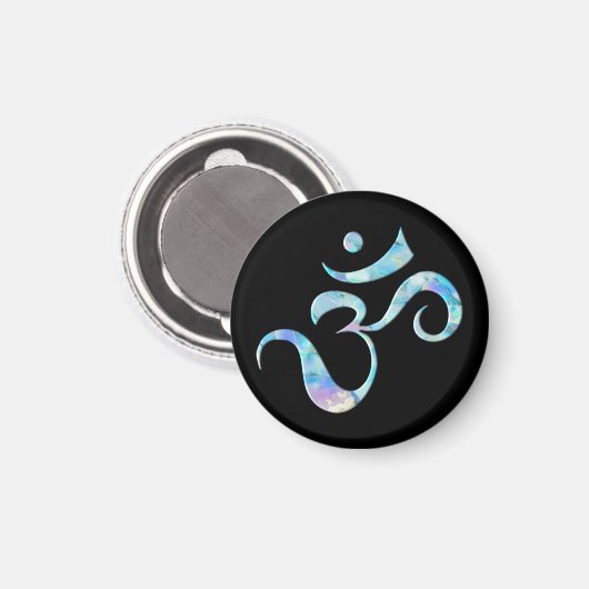 Turquoise Marbled Om マグネット (正面/裏面)