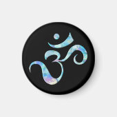 Turquoise Marbled Om マグネット (正面)