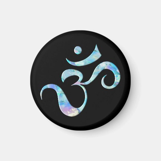 Turquoise Marbled Om マグネット (正面)