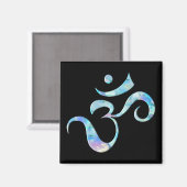 Turquoise Marbled Om マグネット (正面/裏面)