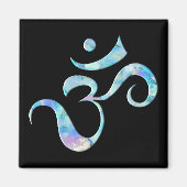 Turquoise Marbled Om マグネット (正面)