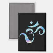 Turquoise Marbled Om マグネット (正面/裏面)