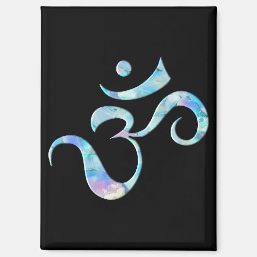 Turquoise Marbled Om マグネット (正面)