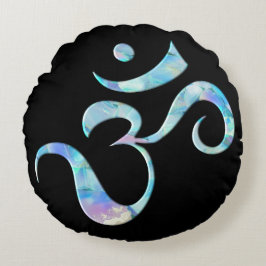 Turquoise Marbled Om ラウンドクッション
