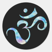 Turquoise Marbled Om ラウンドシール (正面)