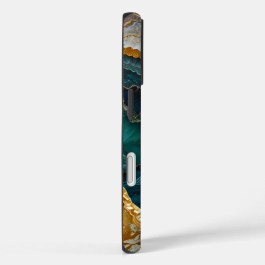 Turquoise marbling with gold Case-Mate iPhoneケース (裏面 / 右)