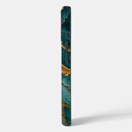Turquoise marbling with gold Case-Mate iPhoneケース (裏面 / 左)