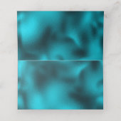 Turquoise metallic monogram initials wedding プレイスカード (内部開封)