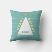 Turquoise Minimalist Christmas Tree クッション (裏面)