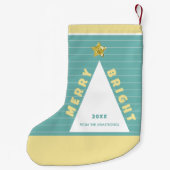 Turquoise Minimalist Christmas Tree Stocking スモールクリスマスストッキング (裏面)