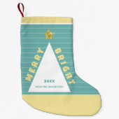 Turquoise Minimalist Christmas Tree Stocking スモールクリスマスストッキング (正面)