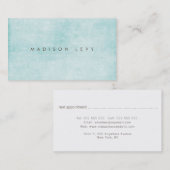 Turquoise Minimalist Distressed Appointment Cards 予約カード (正面/裏面)