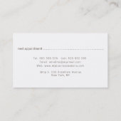 Turquoise Minimalist Distressed Appointment Cards 予約カード (裏面)